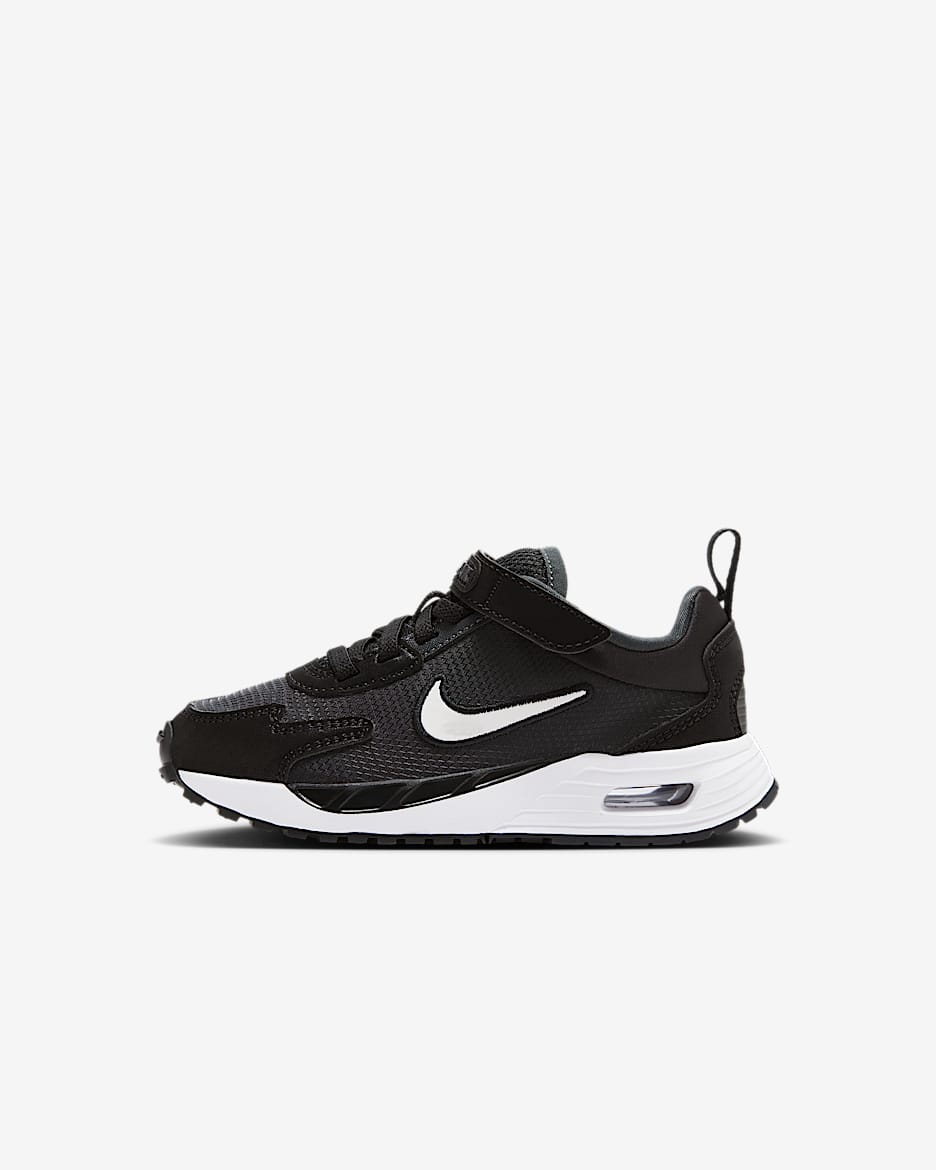 Nike Air Max Solo 幼童透气易穿脱运动鞋 - 黑/煤黑/黑/白色