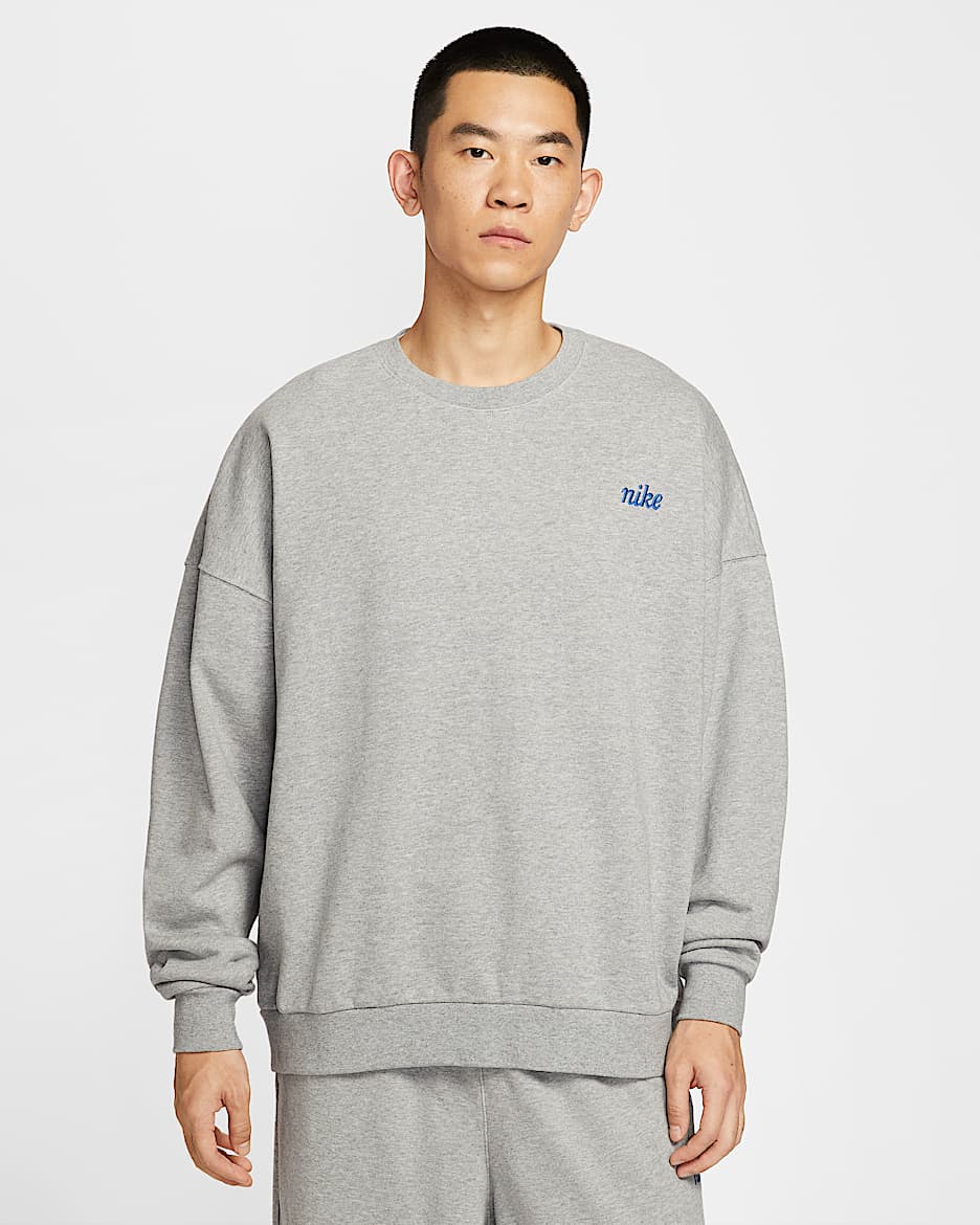Nike Club 男子 Oversize 风圆领上衣 - 调色暗灰/浅烟灰/游戏宝蓝