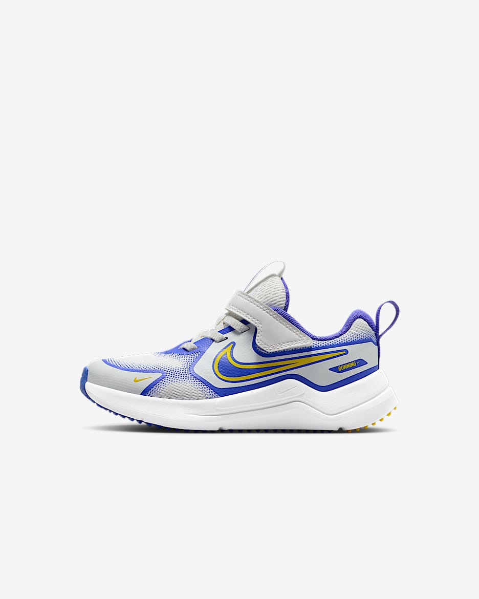 Nike Cosmic Runner 耐克宇宙一号幼童易穿脱运动鞋 - 山峰白/波斯紫/白色/亮黄