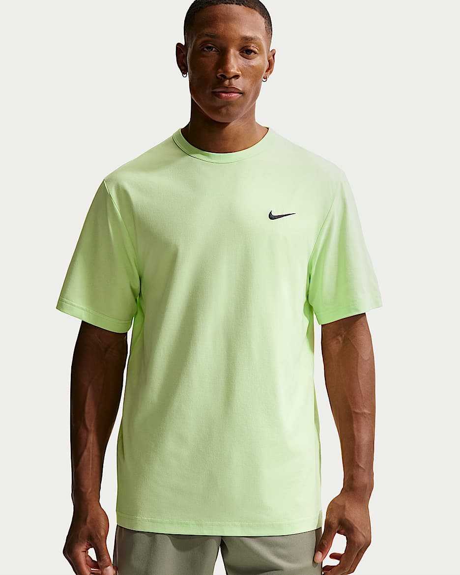 Nike Hyverse Dri-FIT 男子防晒速干训练T恤 - 浅柠色/黑