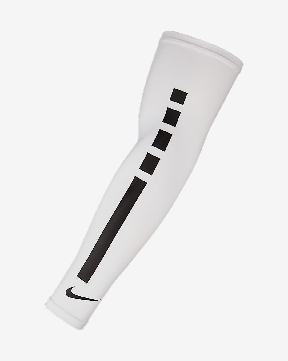 Nike Pro Elite 2.0 防晒速干篮球训练护臂（1 只） - 白色/黑/黑