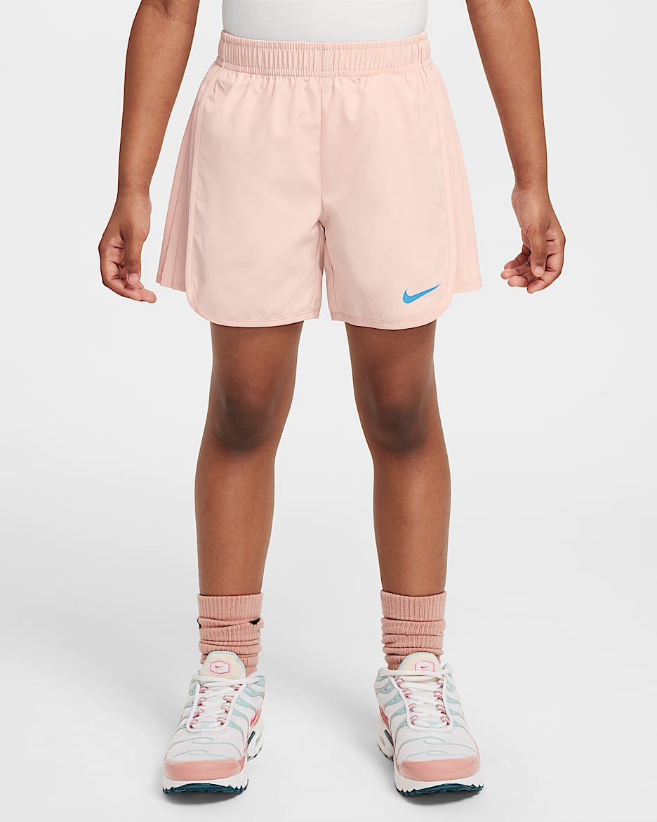 Nike Prep in Your Step Dri-FIT Pleated Tempo 幼童速干短裤 - 回声粉