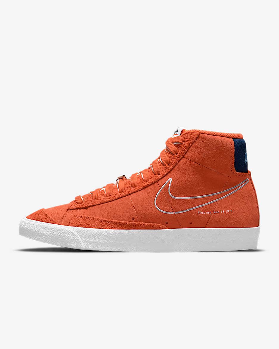 Nike Blazer Mid '77 男子运动鞋 - 橙色/深宝蓝/大学蓝/白色