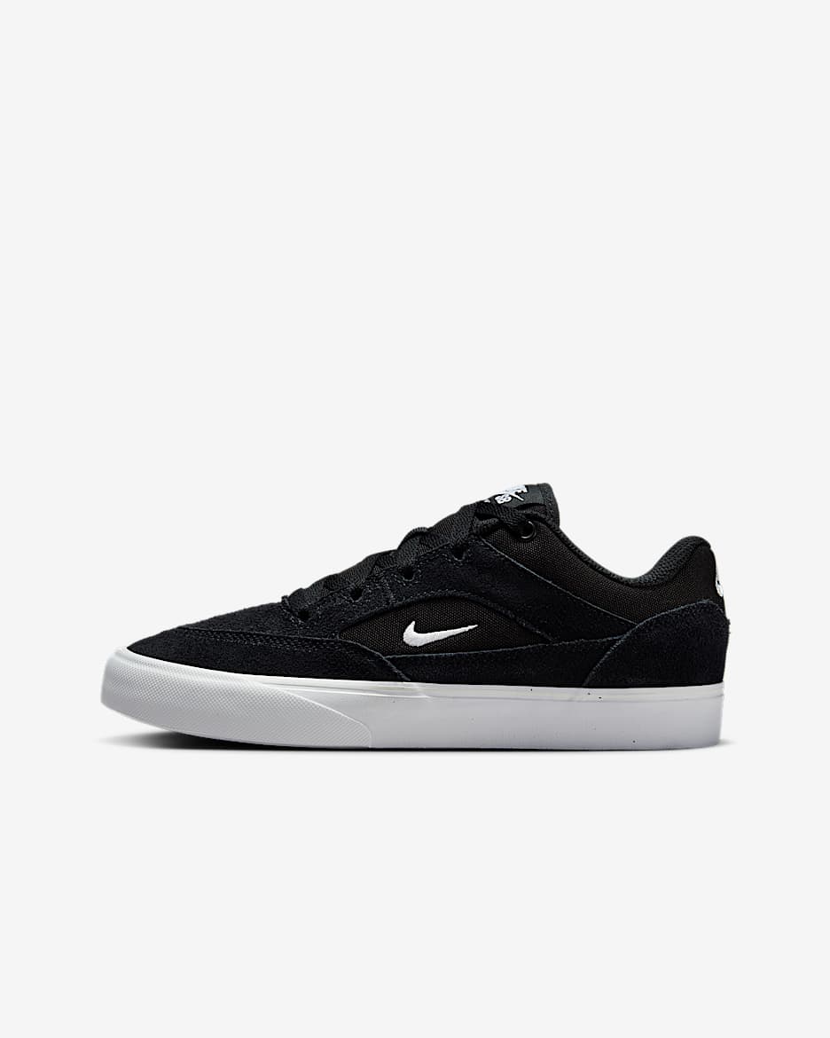 Nike SB Malor 大童薄底滑板鞋 - 黑/黑/白色/白色
