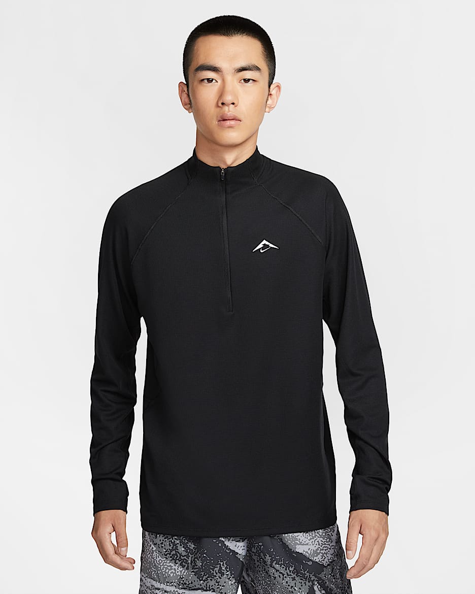 Nike Trail Dri-FIT 男子速干越野上衣 - 黑/山峰白