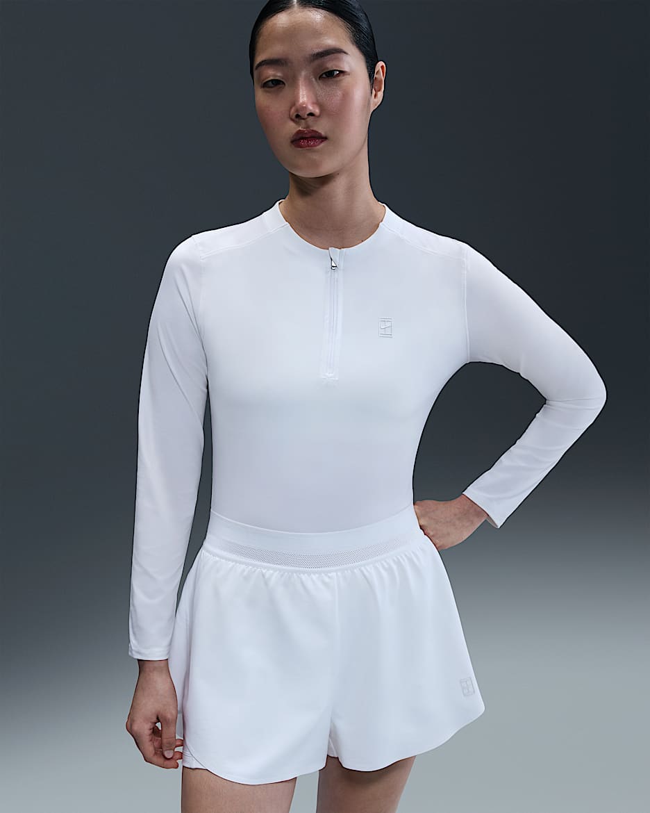 NikeCourt Advantage Dri-FIT 女子速干网球上衣 - 白色/白色