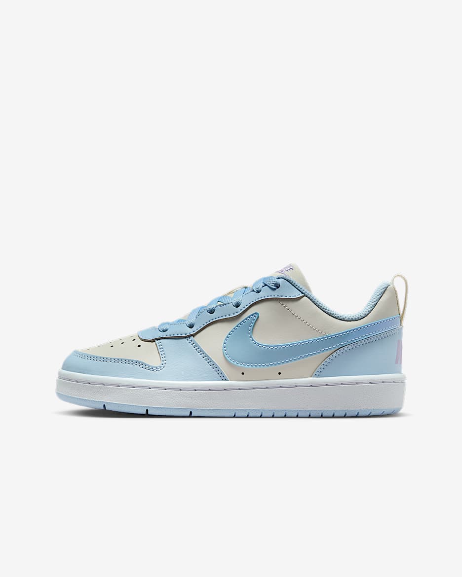 Nike Court Borough Low Recraft 耐克酷菠萝大童运动鞋 - 珍珠灰/绣球花紫/白色/天青石蓝