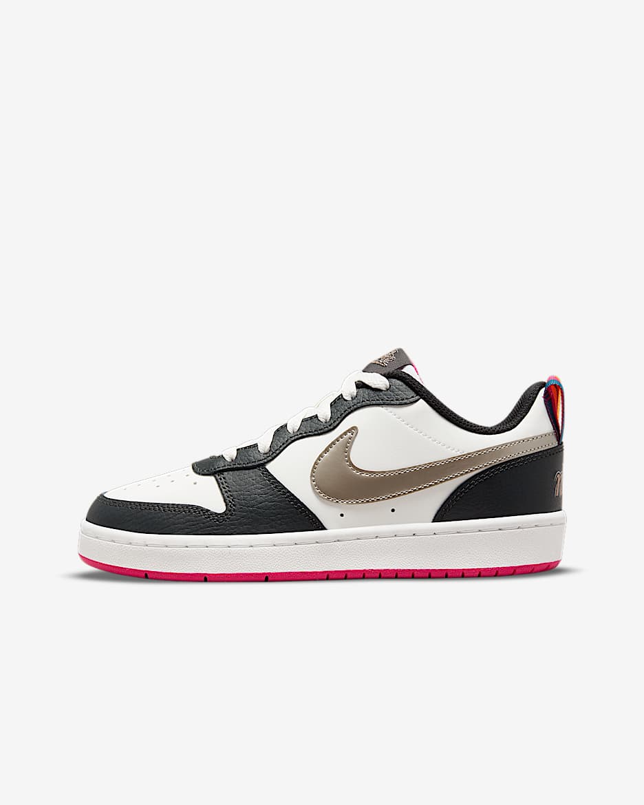Nike Court Borough Low 2 SE 大童运动鞋 - 山峰白/灰黑/深粉/金属青灰