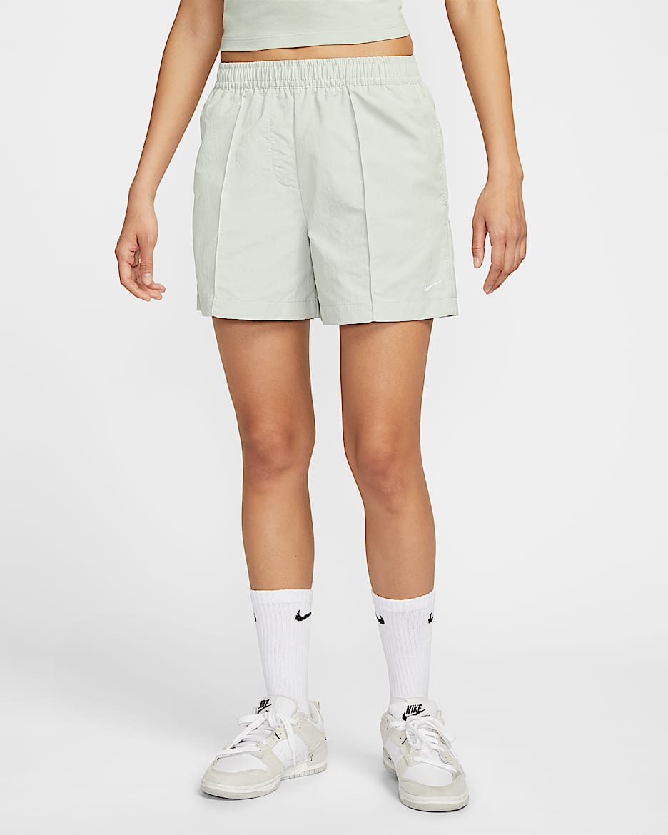 Nike Sportswear Everything Wovens 女子中腰短裤 - 浅银/白色