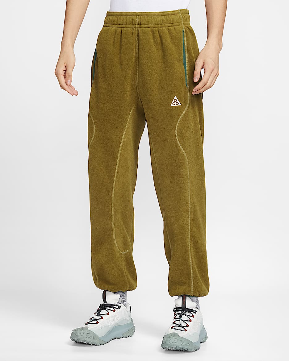 Nike ACG "Wolf Tree" 男子摇粒绒长裤 - 高射炮橄榄绿/橄榄绿/明绿/山峰白
