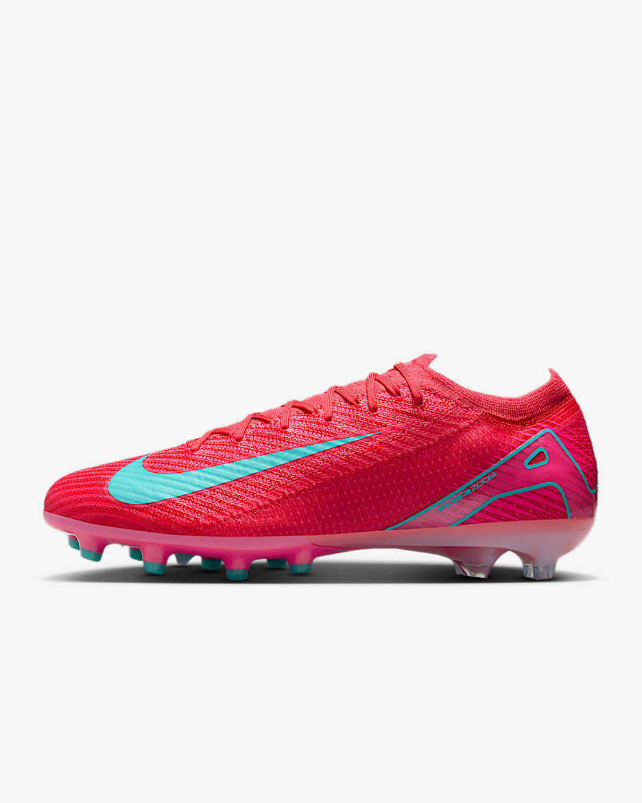 Nike Mercurial Vapor 16 Elite 耐克刺客系列人造草地低帮足球鞋 - 余烬红/极光绿