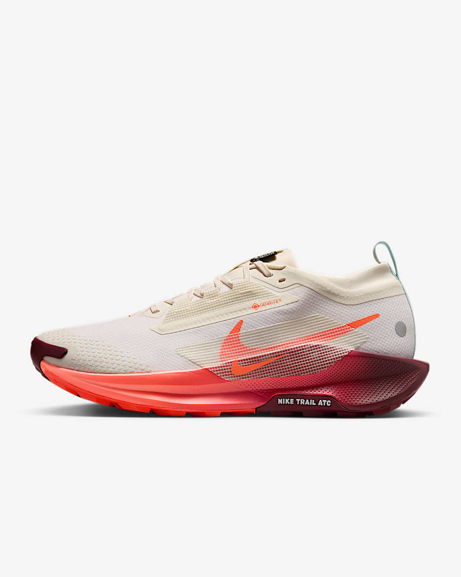 Nike Pegasus Trail 5 GORE-TEX 耐克飞马男子户外防水越野跑步鞋 - 帆白/冰川蓝/暗队红/橙红