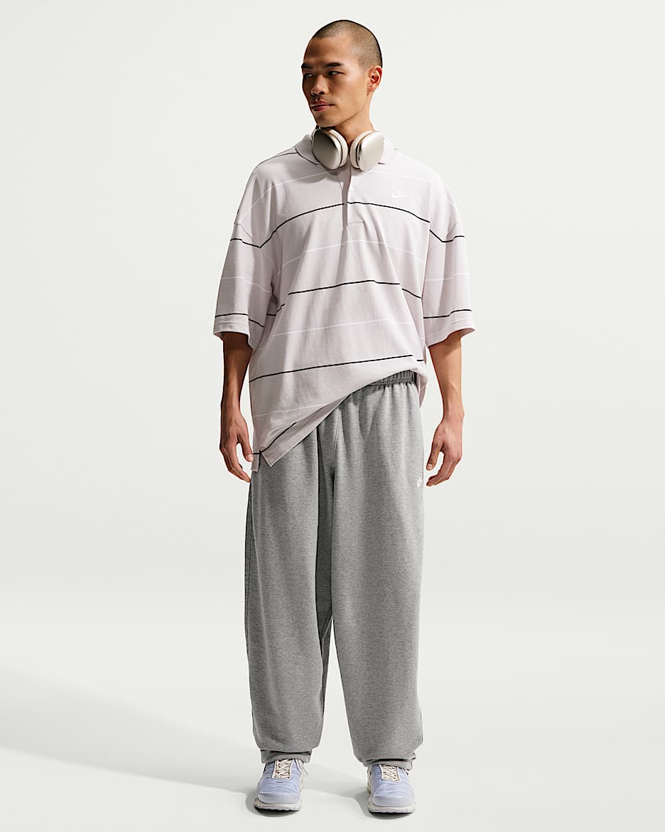 Nike Sportswear Club 男子 Oversize 风法式毛圈长裤 - 调色暗灰/浅烟灰/白色