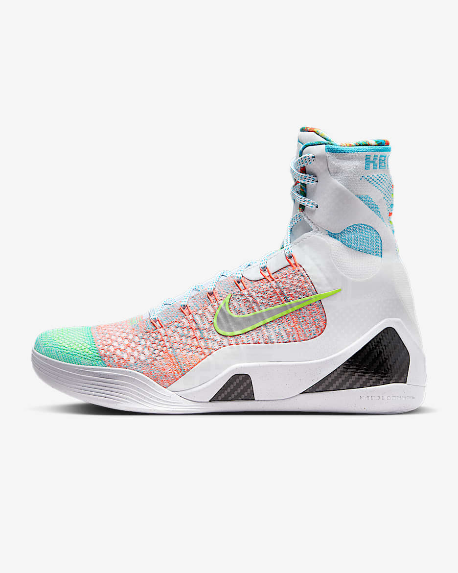 Kobe IX Elite High Protro 科比男/女实战篮球鞋 - 白色/氯蓝/黑/反光银