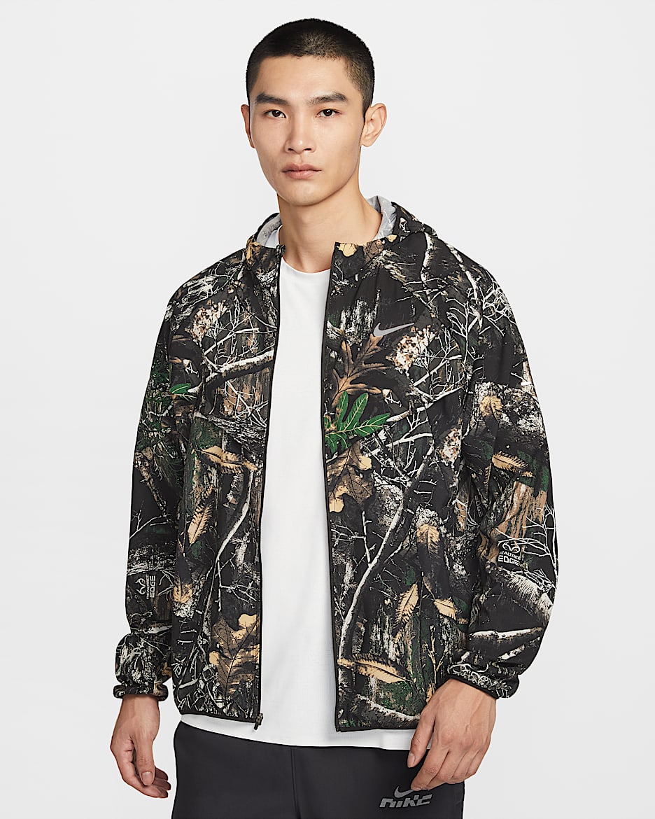 Nike Stride Dri-FIT Realtree 男子速干跑步夹克 - 煤黑/黑