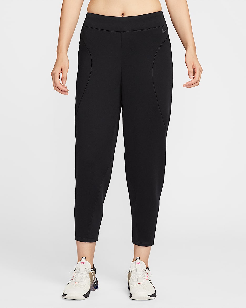 Nike Universa Dri-FIT 女子速干中腰宽松九分裤 - 黑/黑/暗烟灰