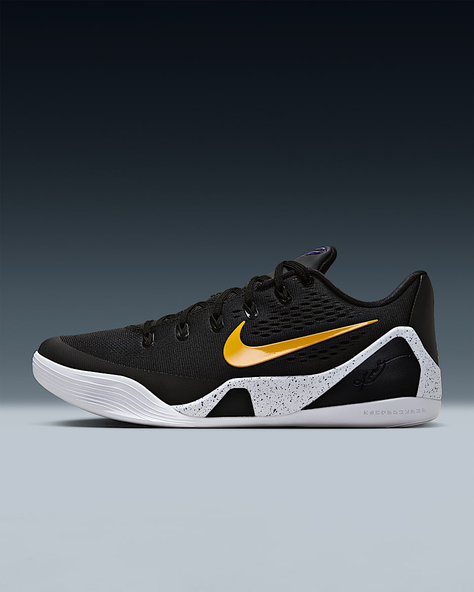 Kobe IX Elite Low EM Protro 科比男/女篮球鞋 - 黑/白色/大学金