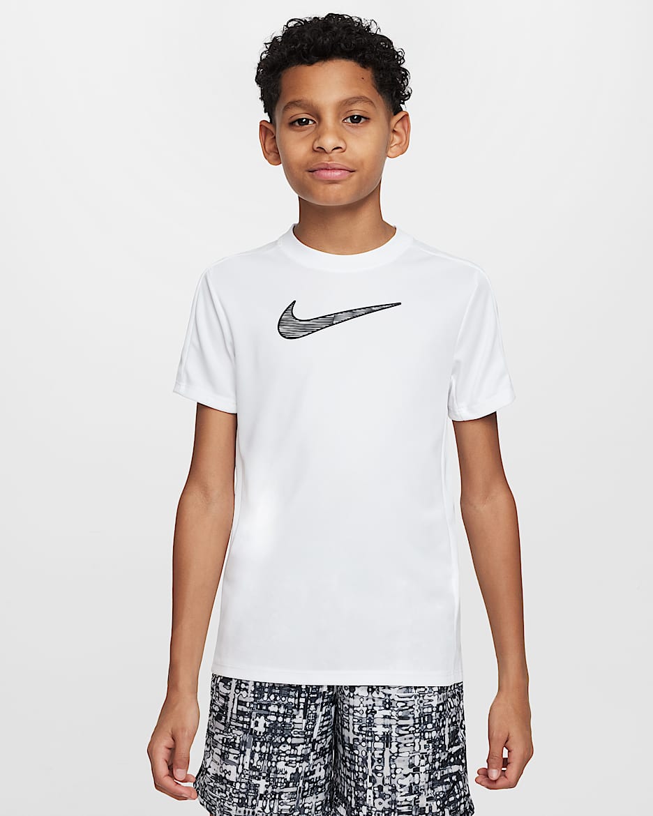 Nike Trophy23 Dri-FIT 大童速干短袖上衣 - 白色/白色/黑