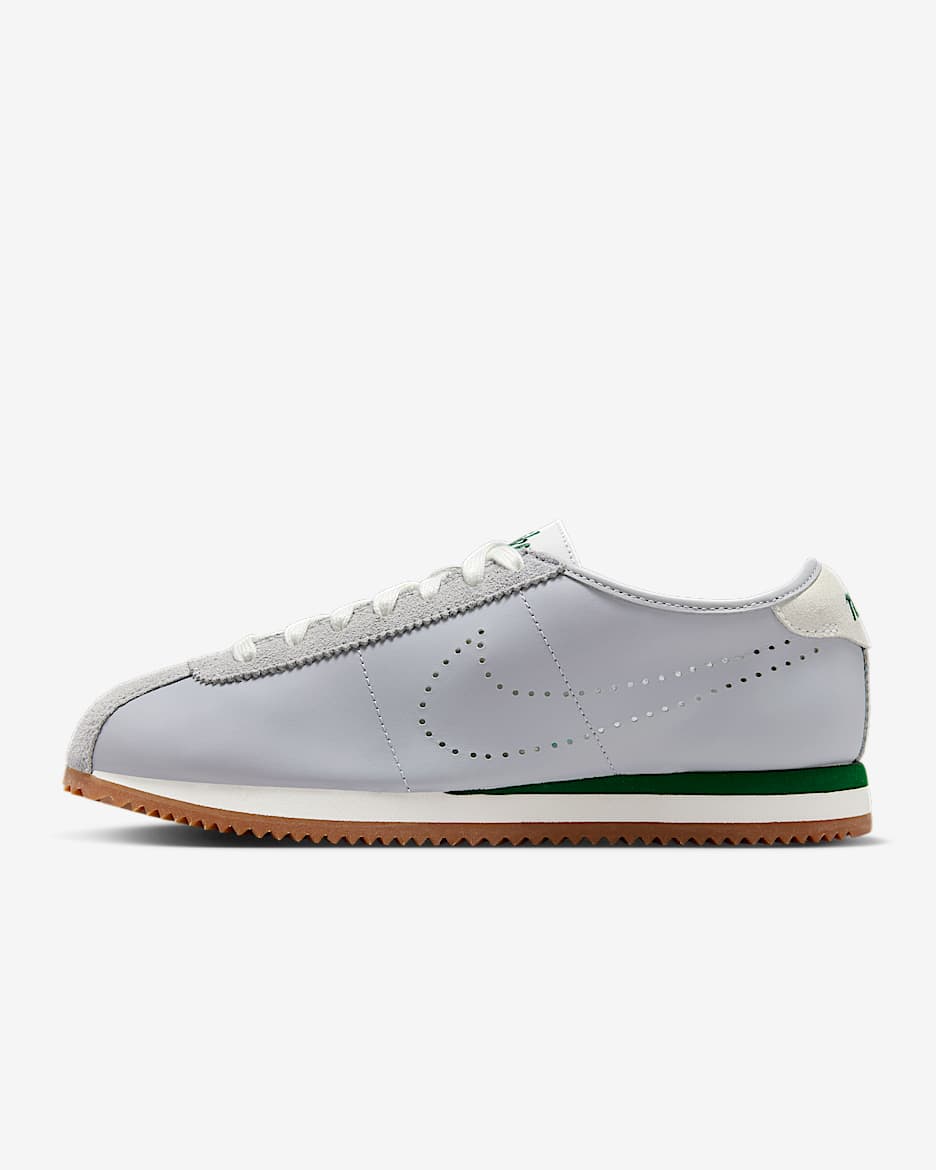 Nike Cortez Leather 女子运动鞋 - 狼灰/山峰白/橡皮中褐/运动绿