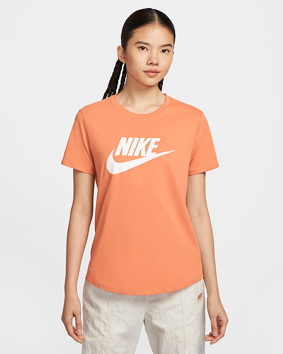 Nike Sportswear Essentials 女子印花T恤 - 柔和橙