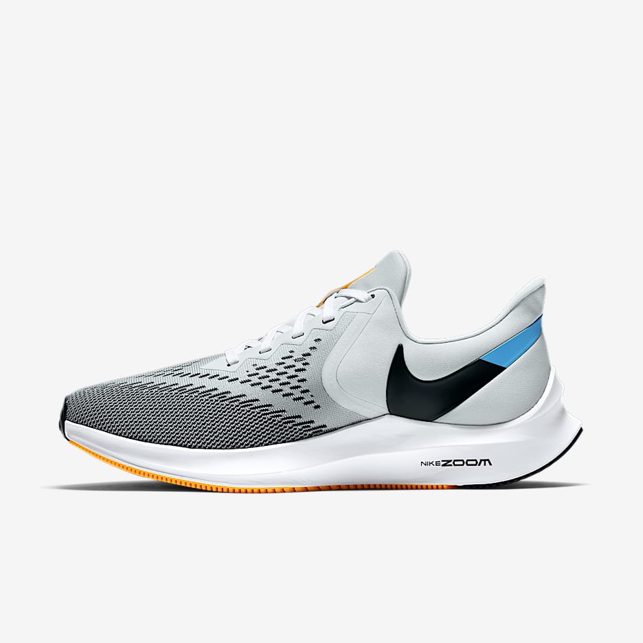 Nike Zoom Winflo 6 男子跑步鞋 - 白金色/激光橙/白色/黑