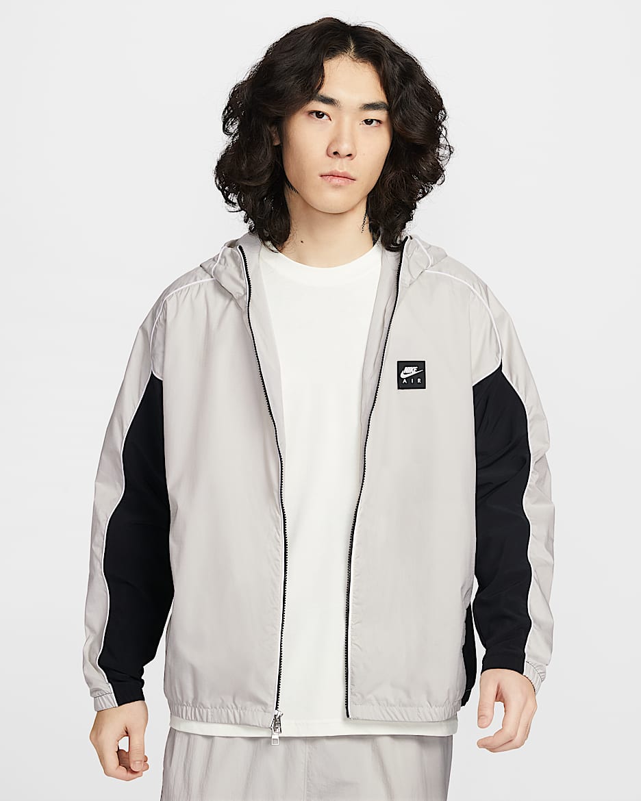 Nike Air Hybrid 男子全长拉链开襟机能风夹克 - 浅骨色/黑/白色