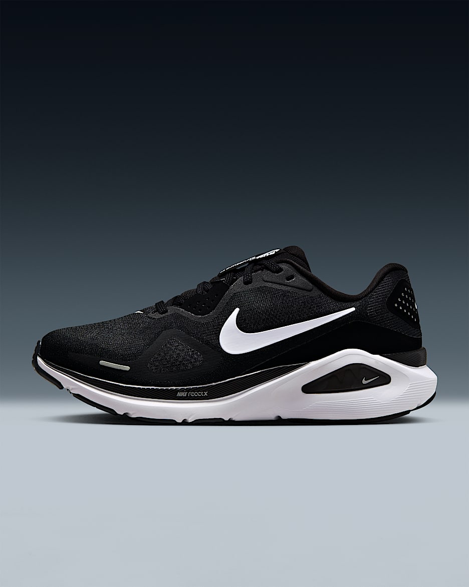 Nike Structure 26 耐克稳程女子公路跑步鞋（宽版） - 黑/狼灰/金属银/白色
