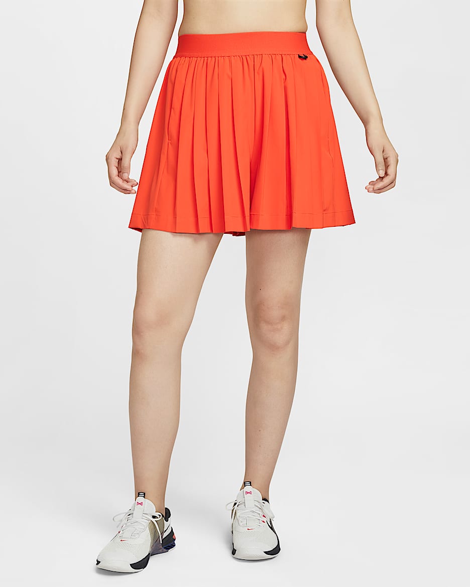 Nike 24.7 PerfectStretch Dri-FIT 女子速干高腰褶裥裙裤 - 热情红/神秘红