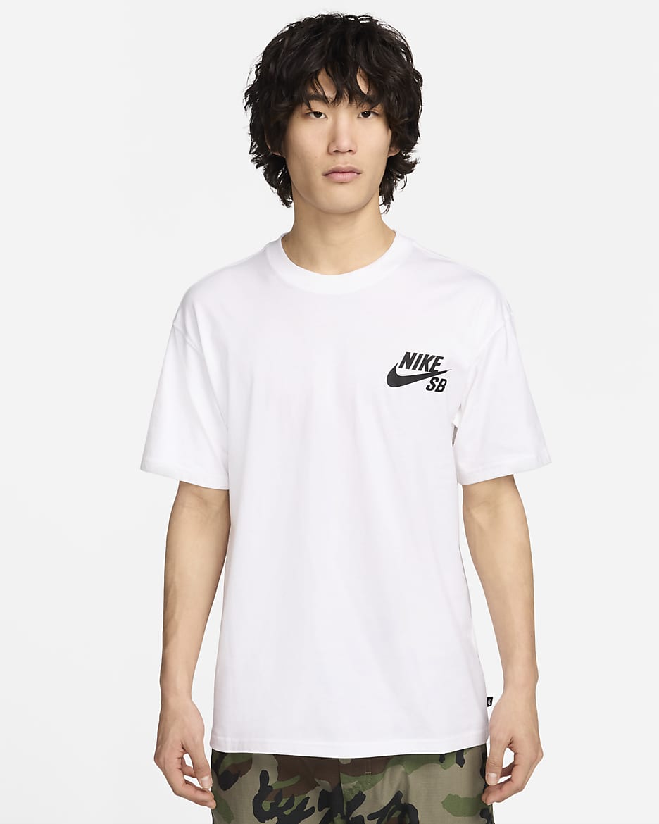 Nike SB 男子滑板T恤 - 白色/黑