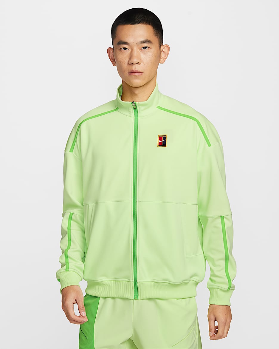 NikeCourt Heritage 男子薄绒网球夹克 - 浅柠色/明绿