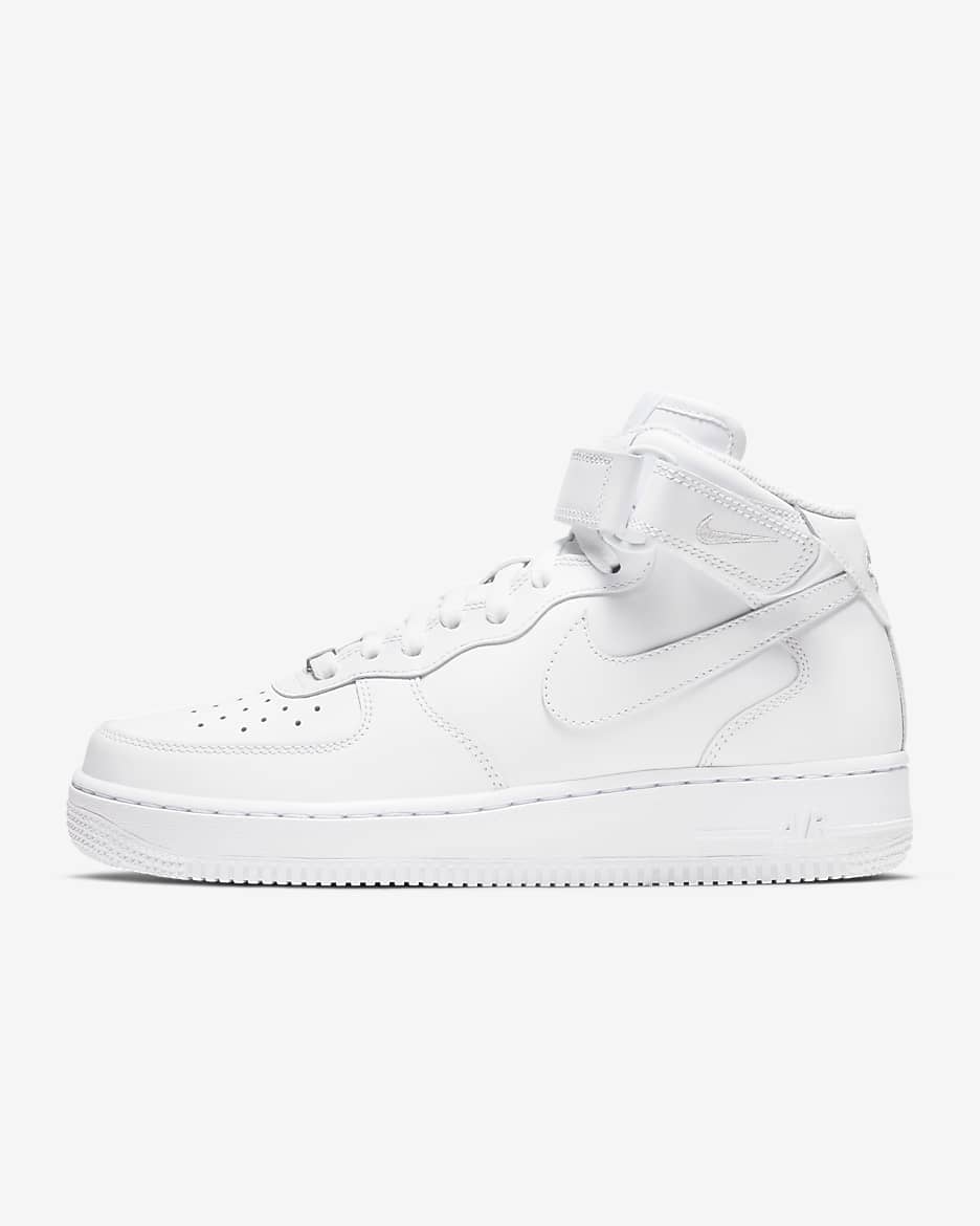 Nike Air Force 1 '07 Mid 女子空军一号运动鞋板鞋 - 白色/白色/白色