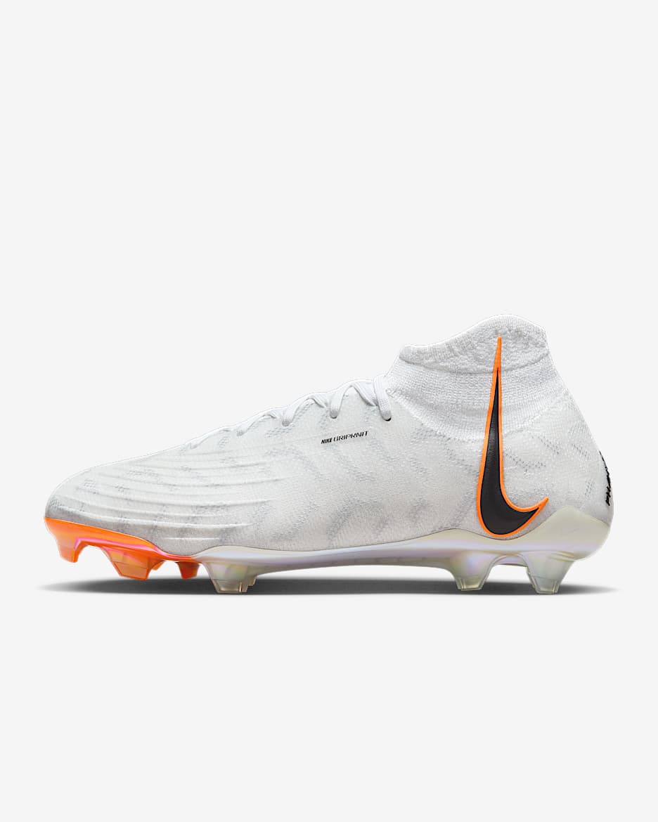 Nike Phantom Luna Elite FG 耐克月煞系列男/女天然硬质草地足球鞋 - 白色/荷兰橙/黑