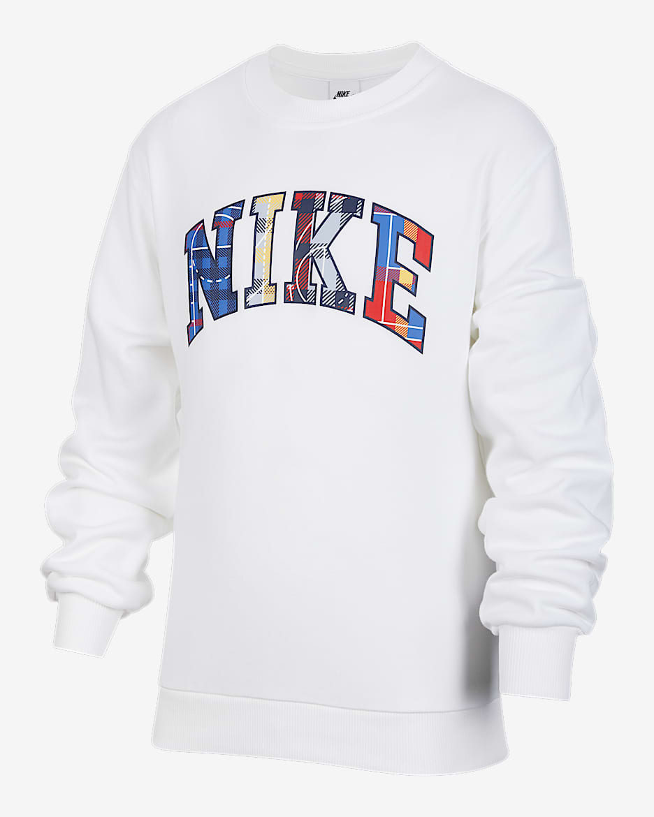 Nike Sportswear 大童圆领针织运动衫 - 白色