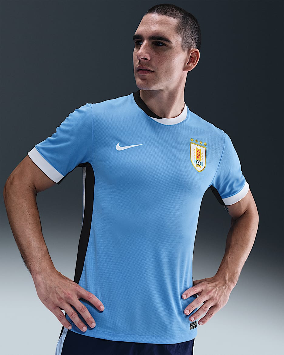 2024/25 赛季乌拉圭队主场球迷版 Nike Dri-FIT 男子速干足球球衣 - 大学蓝/黑/白色