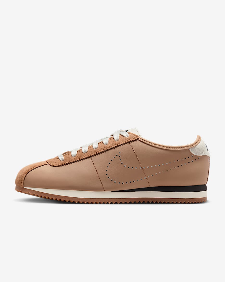 Nike Cortez Leather 女子运动鞋 - 淡页岩黑/帆白/橡皮中褐/黑