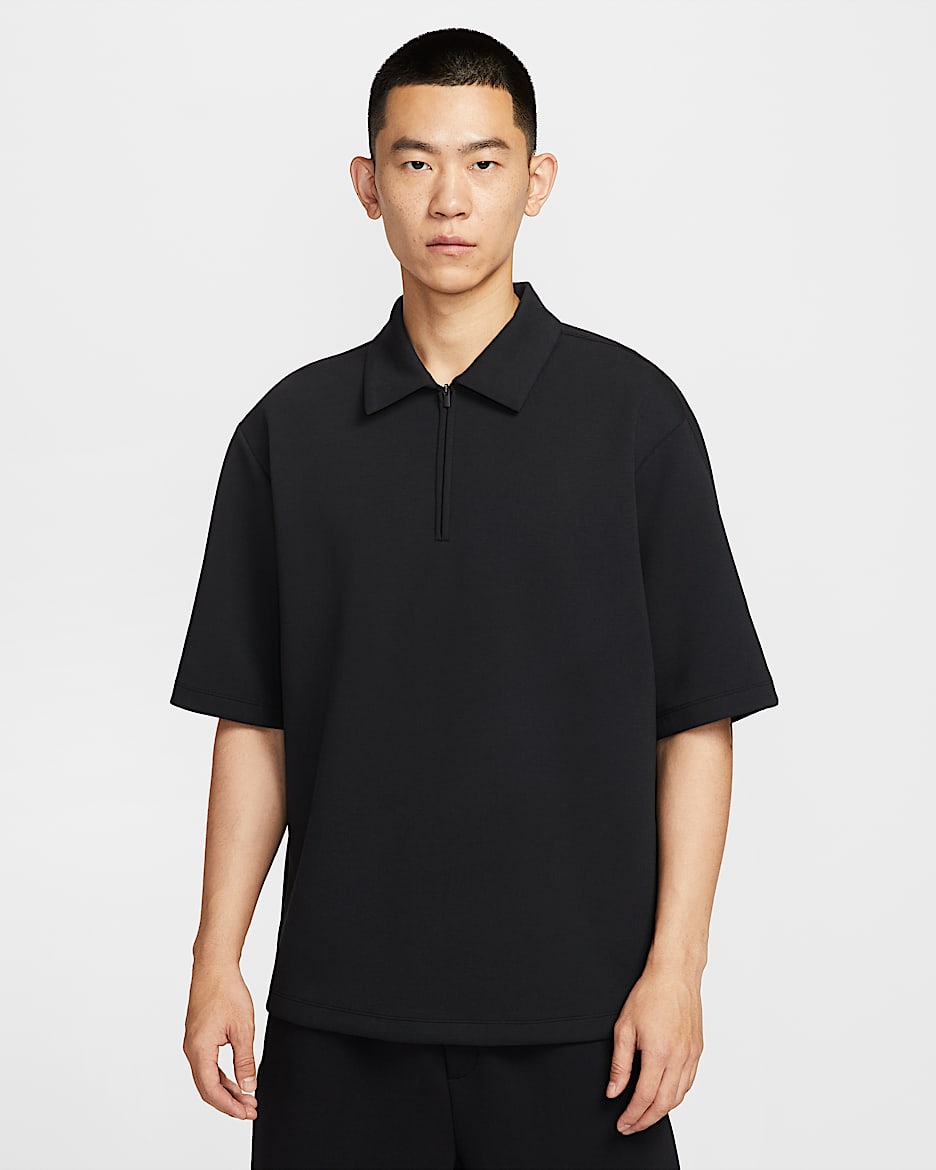 Nike 24.7 ImpossiblySoft Dri-FIT 男子速干翻领T恤 - 黑/暗烟灰