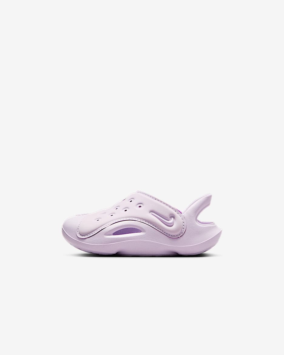 Nike Aqua Swoosh 婴童一脚蹬包头溯溪凉鞋 - 粉紫/温和灰绿/粉紫