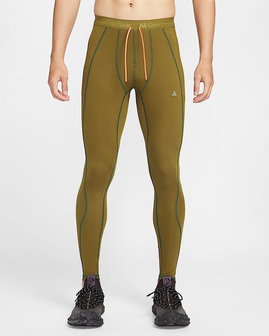 Nike ACG Dri-FIT 男子速干九分紧身裤 - 高射炮橄榄绿/明绿/明亮紫/山峰白