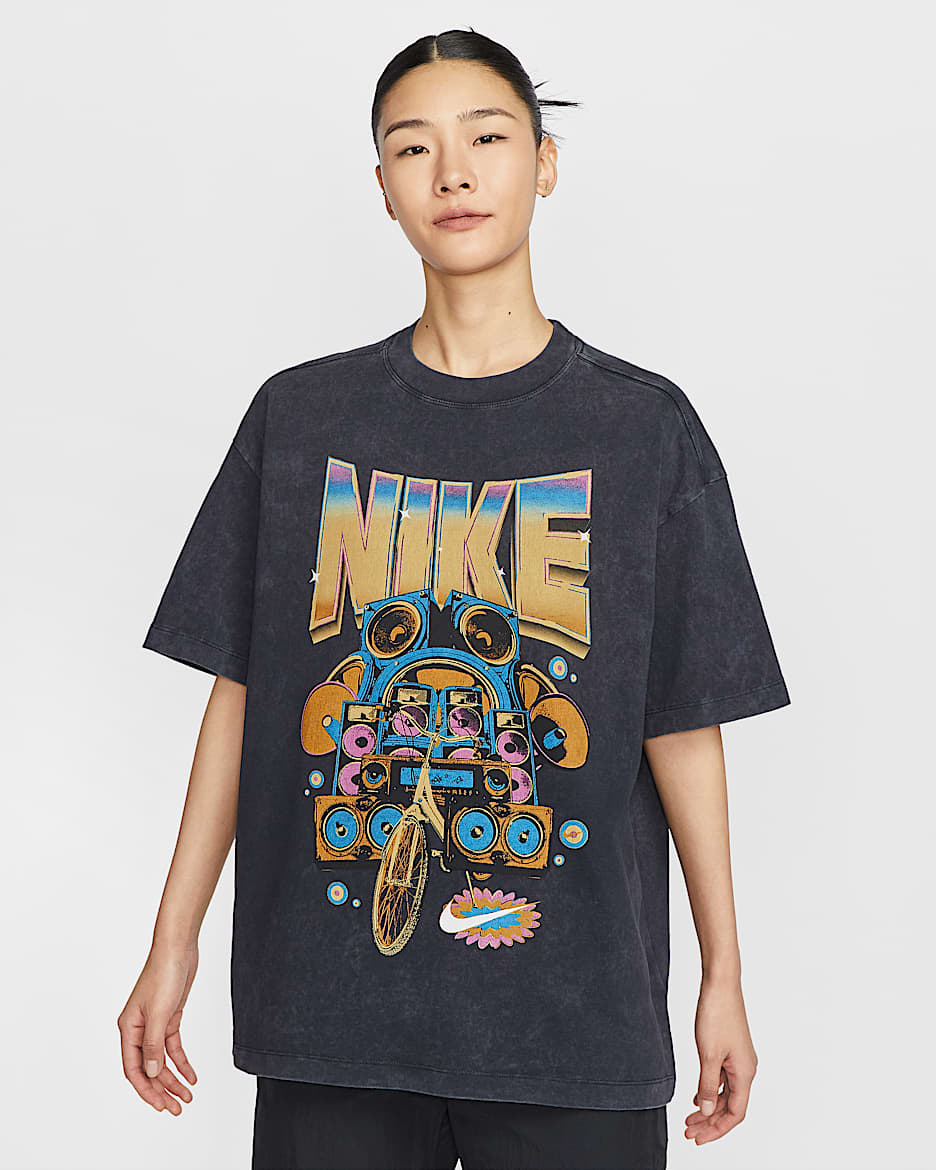 Nike Sportswear 女子 Oversize 风短袖T恤 - 黑