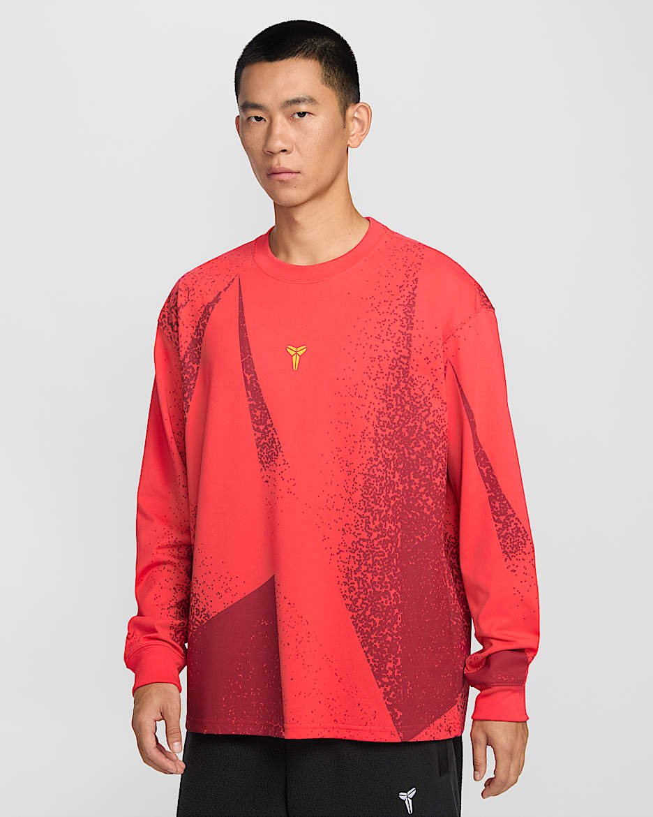 Kobe Nike Dri-FIT 科比男子速干长袖篮球T恤 - 浅深红