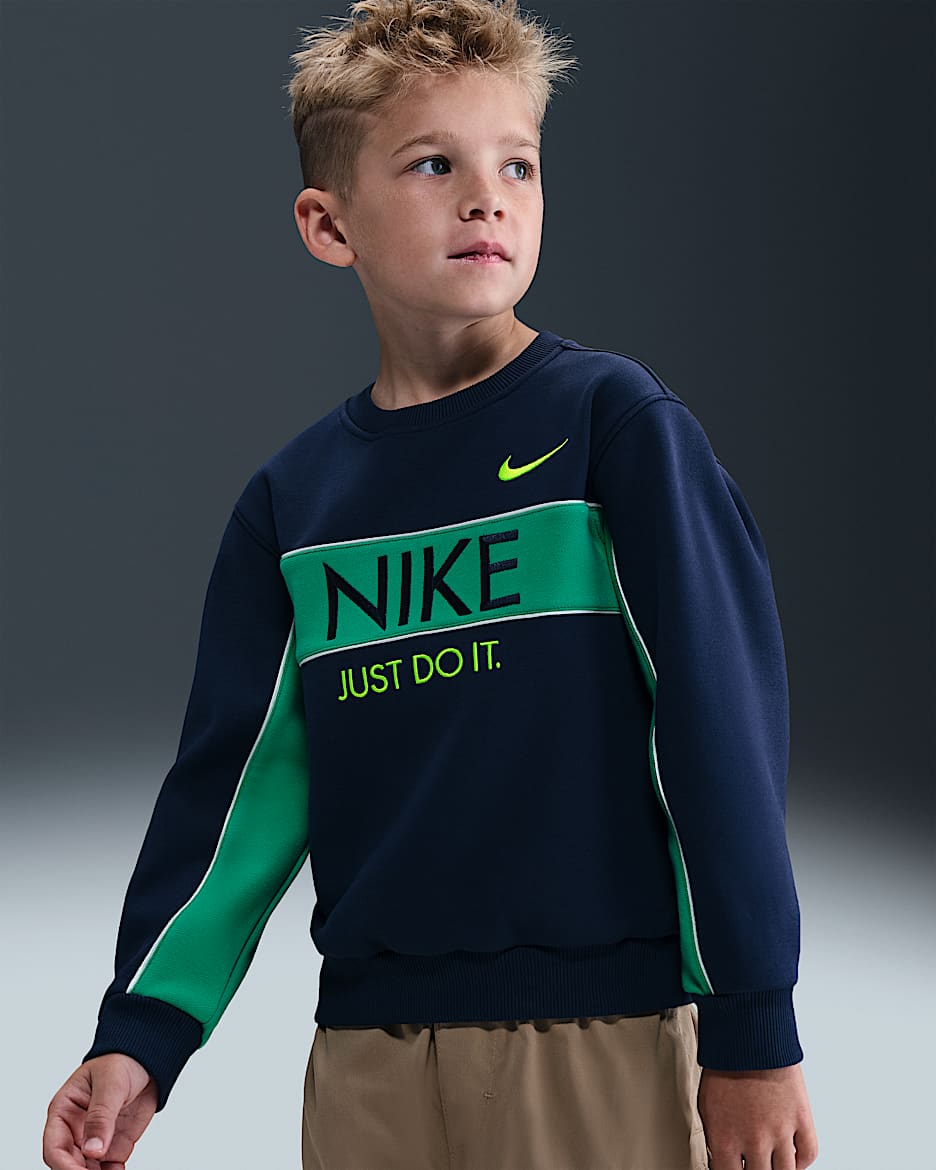 Nike.Net 幼童加绒圆领上衣 - 深藏青