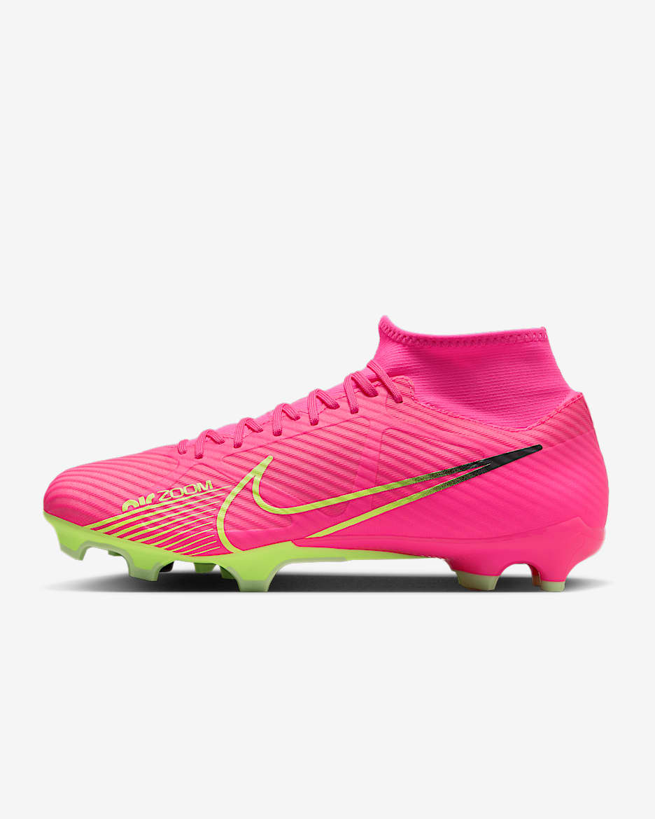 Nike Zoom Superfly 9 Academy FG/MG 多种场地足球鞋 - 爆炸粉/铁架黑/荧光黄