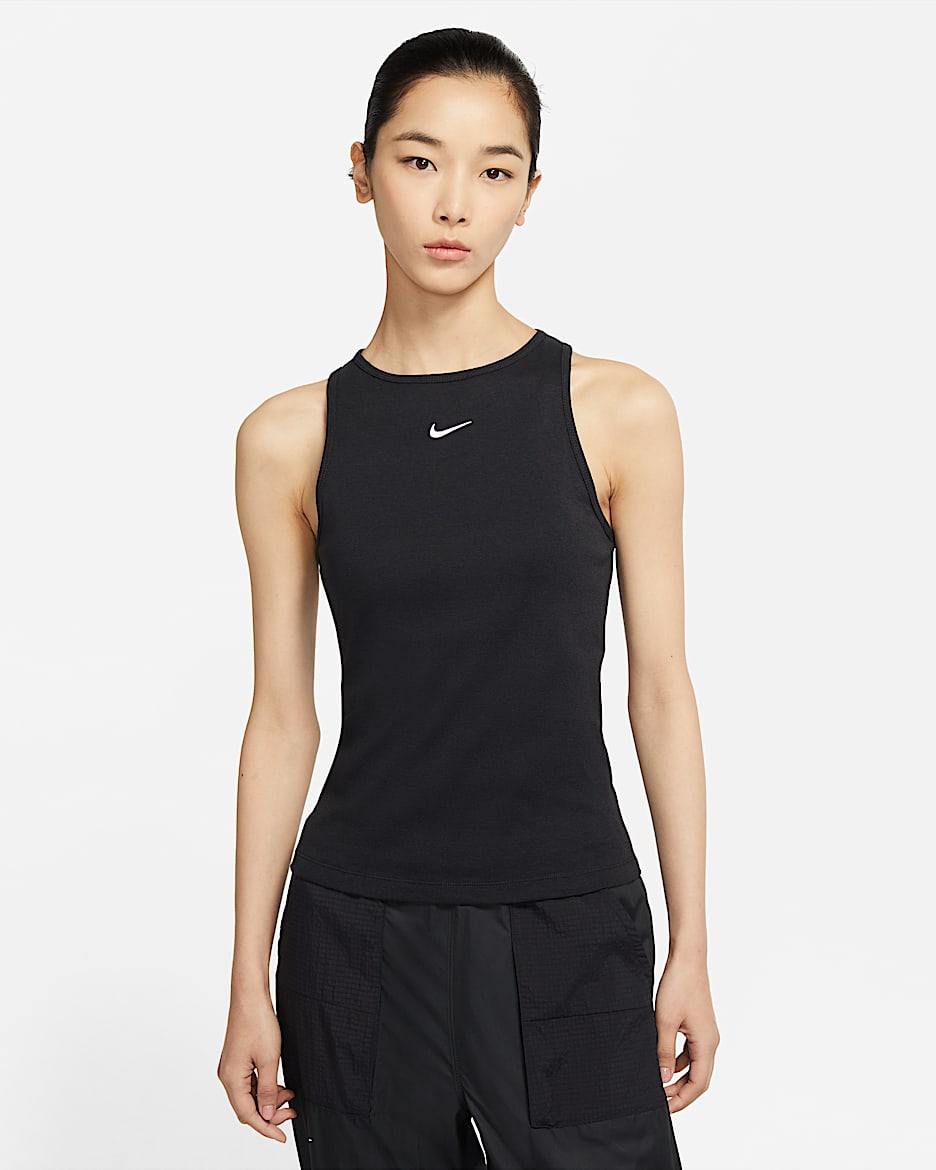 Nike Sportswear Essential 女子背心 - 黑/白色