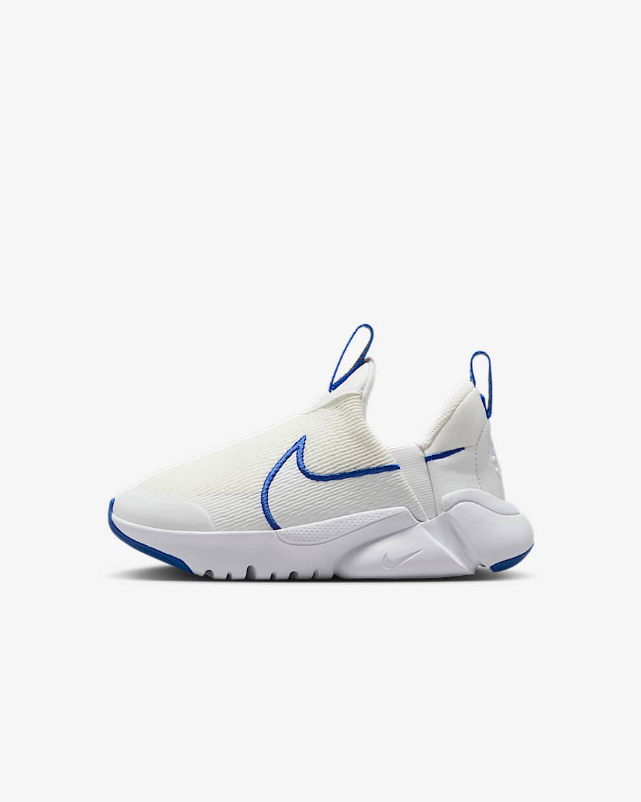 Nike Flex Plus 2 幼童一脚蹬易穿脱运动鞋 - 山峰白/皇家蓝/橘皮黄/白色