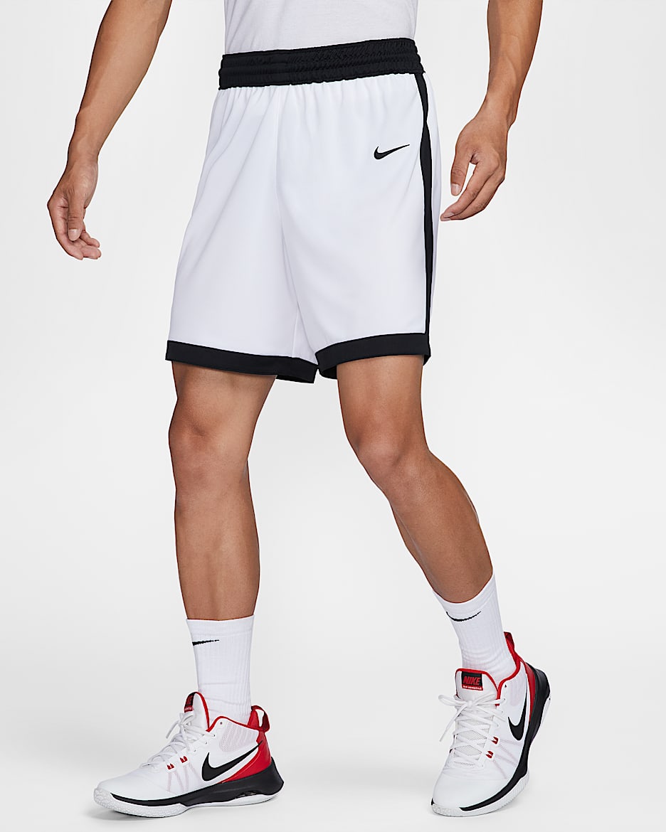 Nike Dri-FIT Stock Crossover 男子速干短裤 - 白色/黑/黑