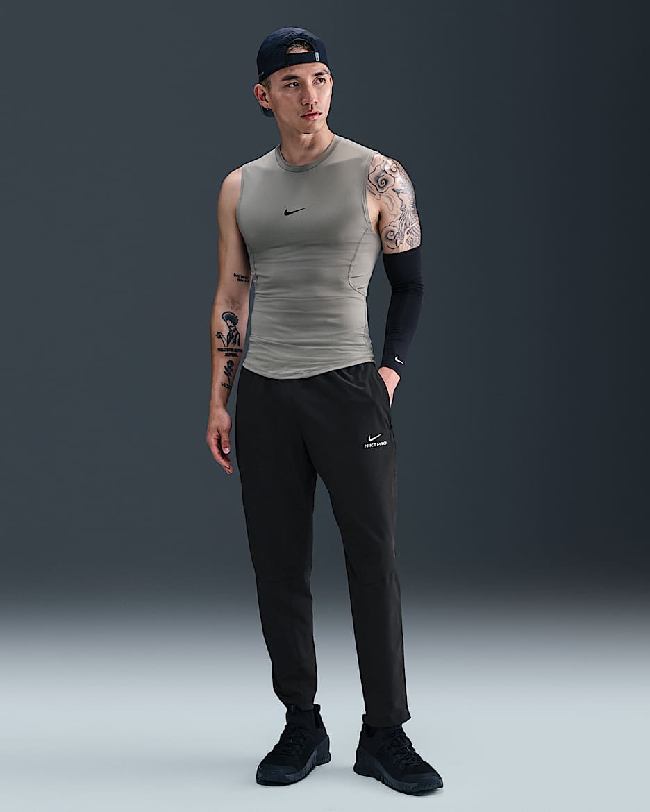 Nike Pro Training Dri-FIT 男子速干训练长裤 - 黑/白色