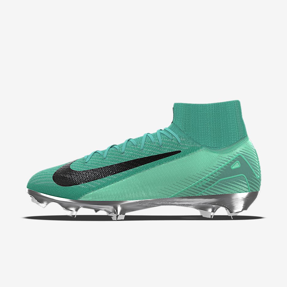 Nike Mercurial Superfly 10 Elite By You 耐克刺客系列专属定制天然硬质草地高帮足球鞋 - 宝石绿/仙人掌绿/宝石绿