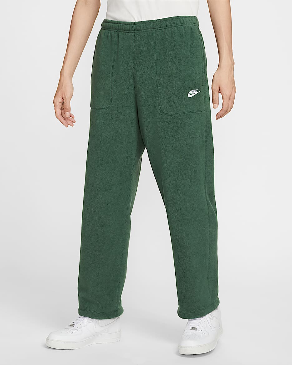 Nike Sportswear Club 男子冬季款摇粒绒长裤 - 冷杉绿/白色