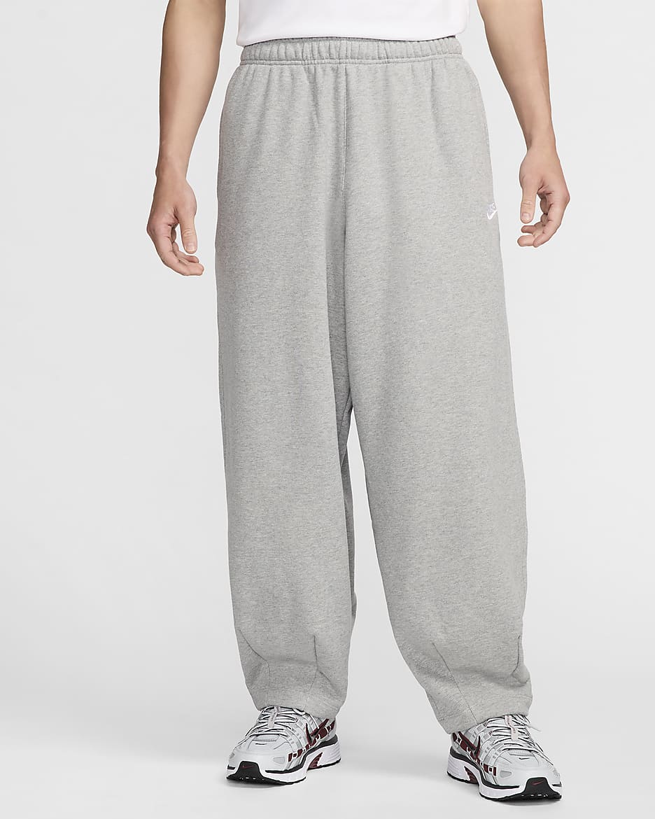 Nike Club Fleece 男子 Oversize 风法式毛圈长裤 - 调色暗灰/浅烟灰/白色