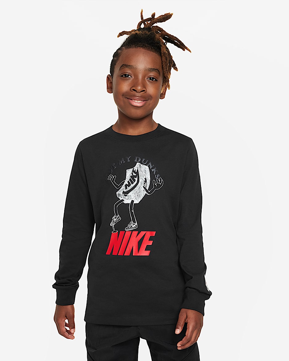 Nike Sportswear 大童长袖T恤 - 黑